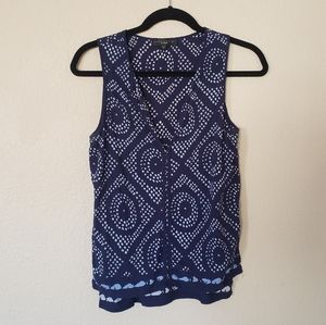 Sanctuary Sleeveless Blue Geometric Blouse